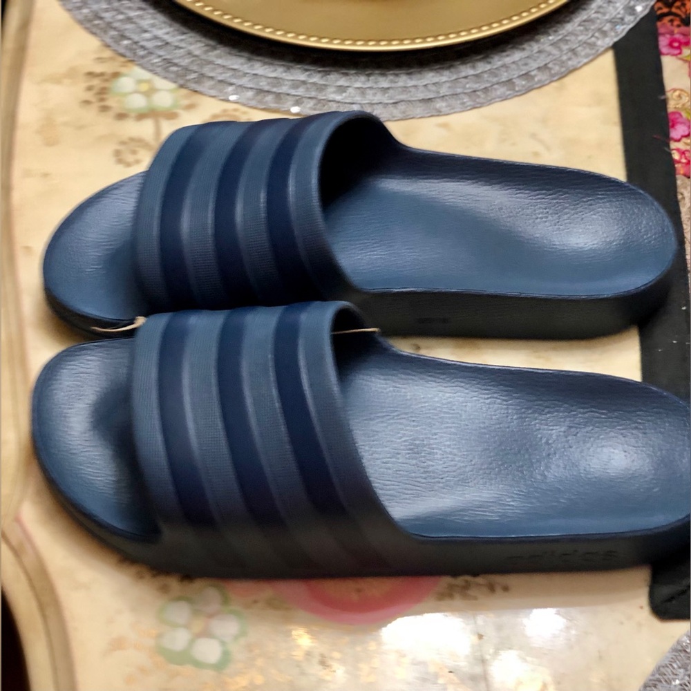 Adidas Adilette Aqua Slides Blue Men’s size 12 - Picture 3 of 5